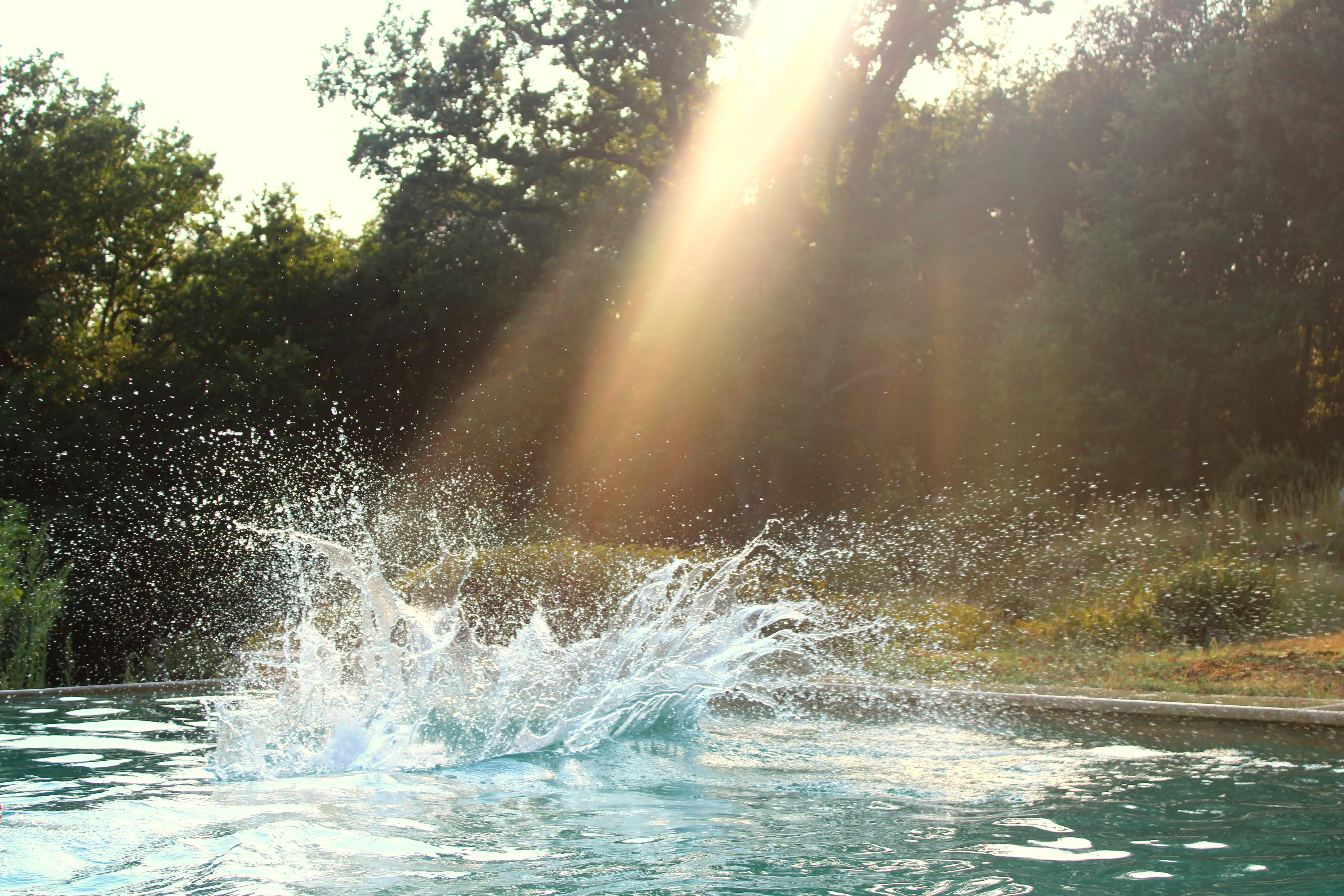 Vue depuis la piscine d'une propriété en Provence